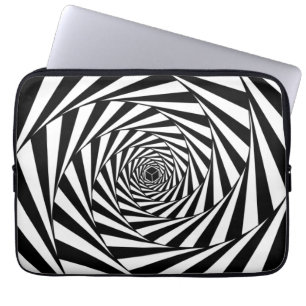 Abstrakt svart & vit virvel trappa laptop fodral