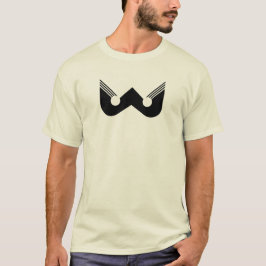 Abstrakt Svart W Geometrisk Bokstav W T Shirt
