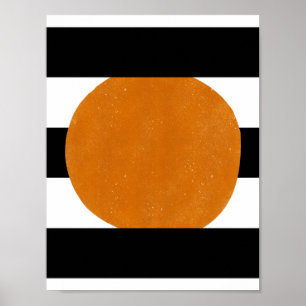 Abstrakt, svarta och Gult, Orange former för Insla Poster