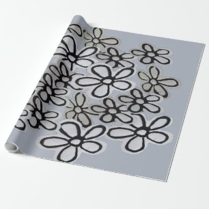 Abstrakt Svarta och vita Daisyn mönster Presentpapper