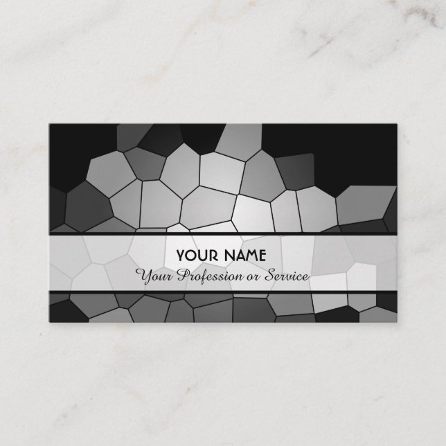 Abstrakt, svarta och vita mosaikplattor mönster visitkort (Framsida)