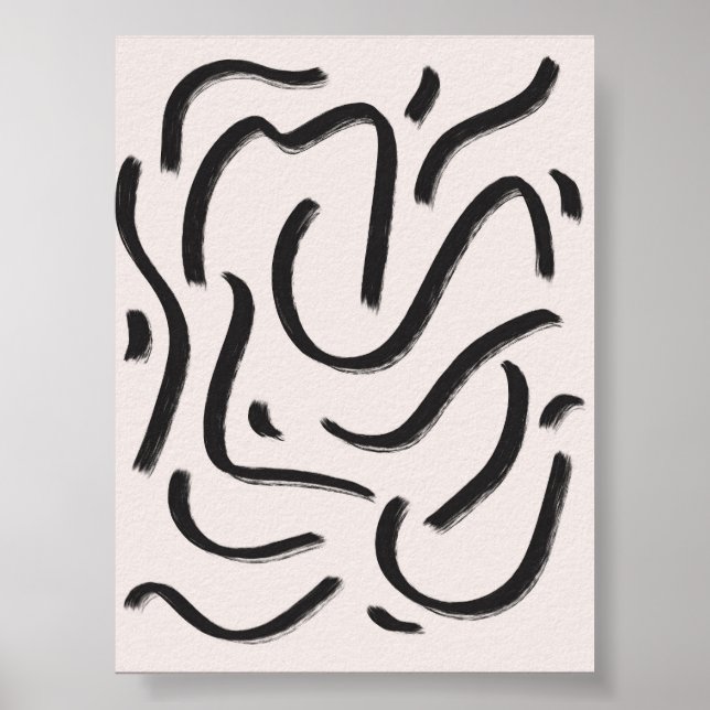 Abstrakt, svarta penseldrag poster (Framsidan)