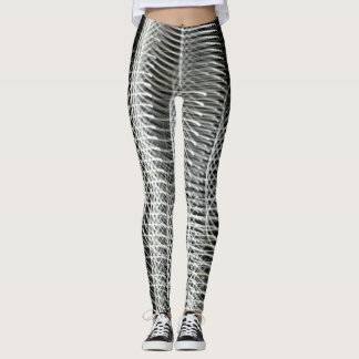 Abstrakt svartvit damasker leggings
