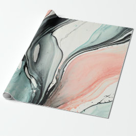 Abstrakt Svartvit vattenfärgslinje Presentpapper