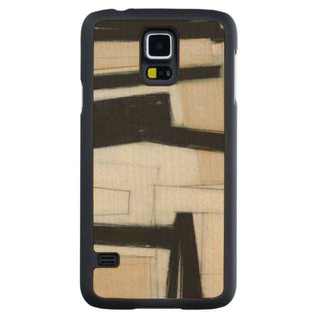 Abstrakt Svartvitt Carved Lönn Galaxy S5 Slim Skal (Baksidan)