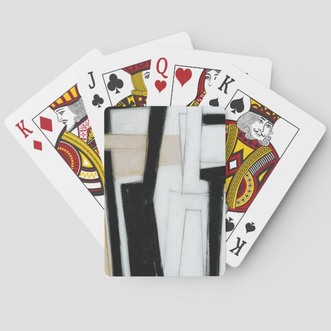 Abstrakt Svartvitt Casinokort (Baksidan)