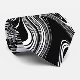 Abstrakt Svartvitt flytande marmor Slips