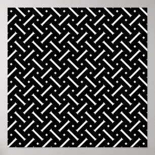 Abstrakt svartvitt geometriskt mönster poster