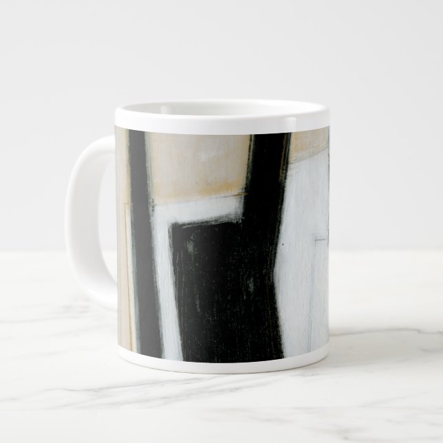 Abstrakt Svartvitt Jumbo Mugg (Framsida vänster)