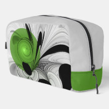 Abstrakt Svartvitt med Grönt Fractal Art