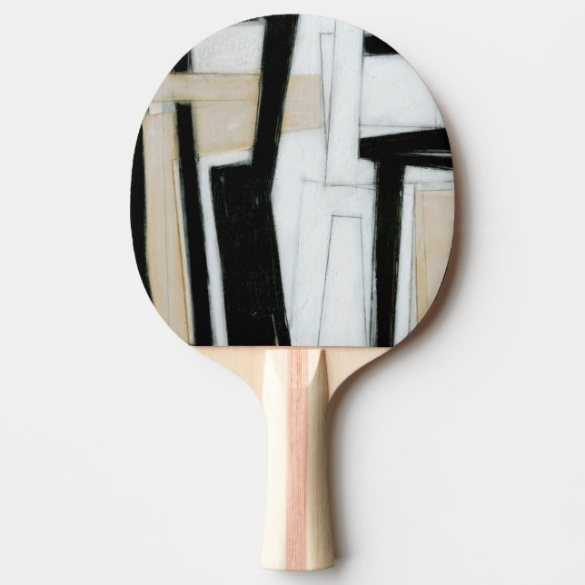 Abstrakt Svartvitt Pingisracket (Framsidan)