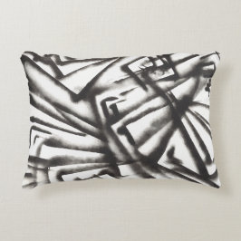 Abstrakt Svartvitt Prydnadskudde