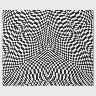 Abstrakt svartvitt rutigt mönster presentpapper