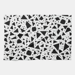 Abstrakt Svartvitt Shapes Mönster Kökshandduk
