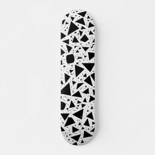 Abstrakt Svartvitt Shapes Mönster Mini Skateboard Bräda 18,5 Cm
