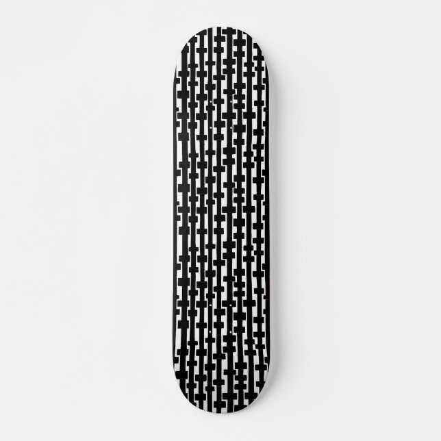 Abstrakt - Svartvitt Skateboard Bräda 19,5 Cm (Framsida)