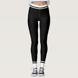 Abstrakt Svartvitt stripe Leggings