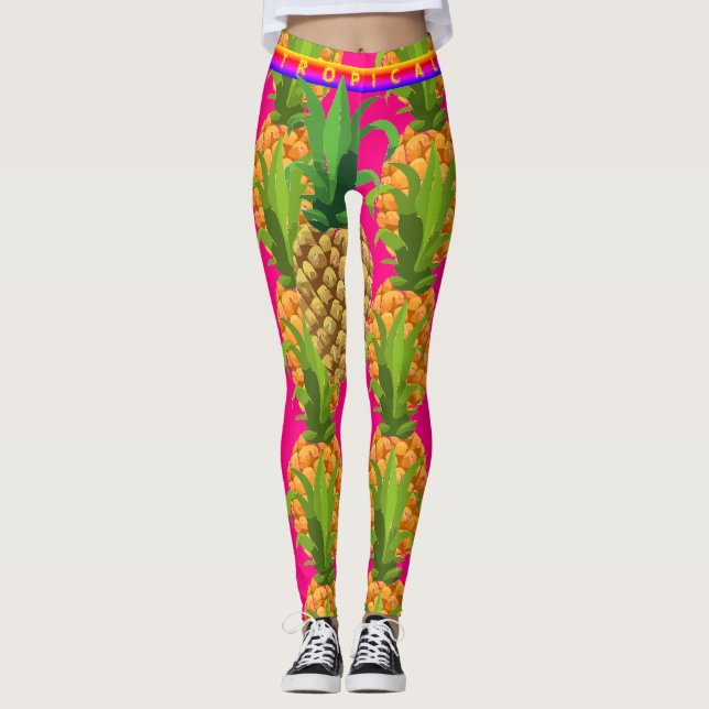 Abstrakt Sweet Rosa Kärlek Leggings (Framsida)