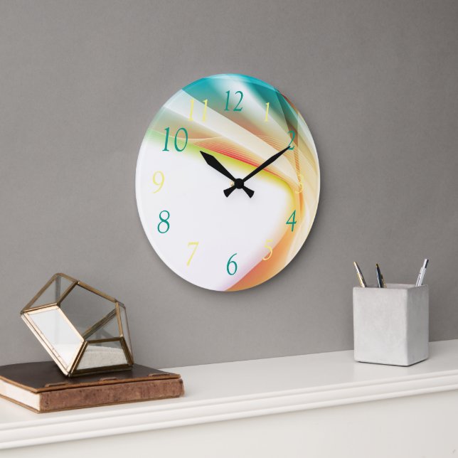 Abstrakt Swirl 2 Fyrkantig Klocka (Kontor)