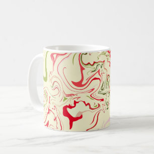 Abstrakt Swirl Art med brant Red & Grönt Kaffemugg
