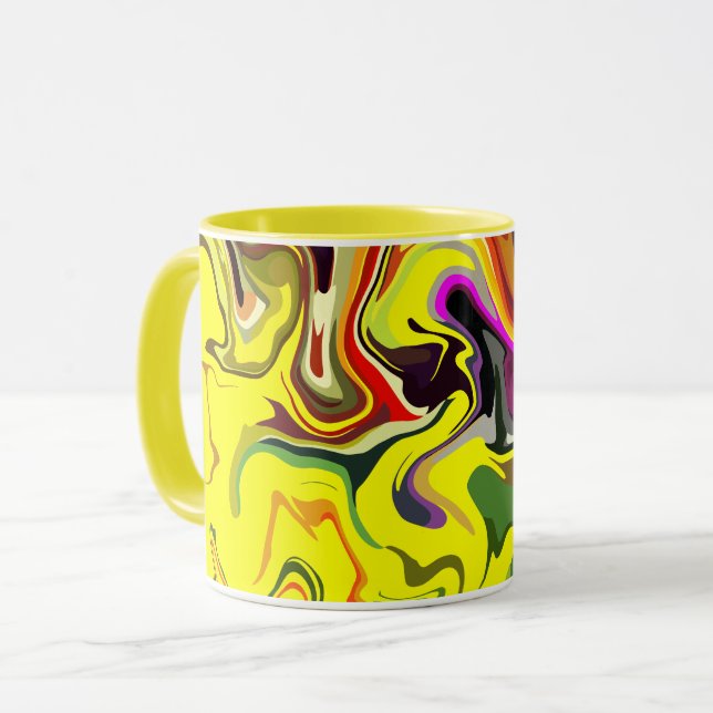 Abstrakt Swirl av Vibrant Färg Mugg (Framsida vänster)