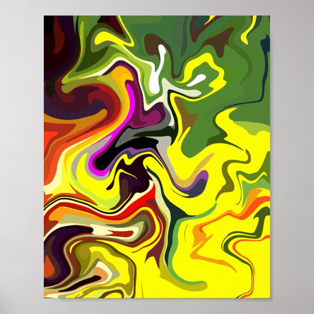 Abstrakt Swirl av Vibrant Färg Poster (Framsidan)
