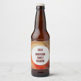 Abstrakt Swirl Groovy Vibrant Family Reunion Ölflaska Etikett