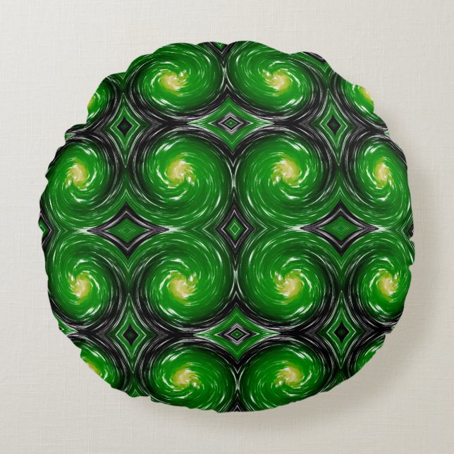 Abstrakt Swirl Mönster #31 Rund Kudde (Framsidan)