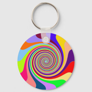 Abstrakt Swirl-Nyckelring med flera färgader Nyckelring