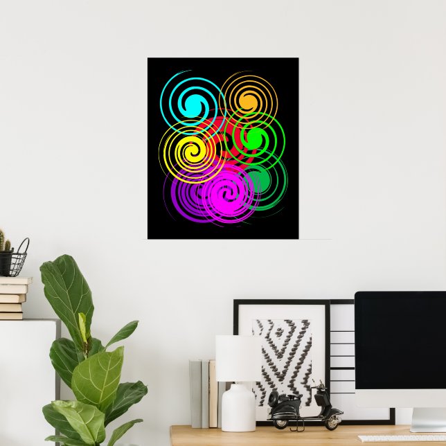 Abstrakt Swirl Poster (Hemmakontoret)