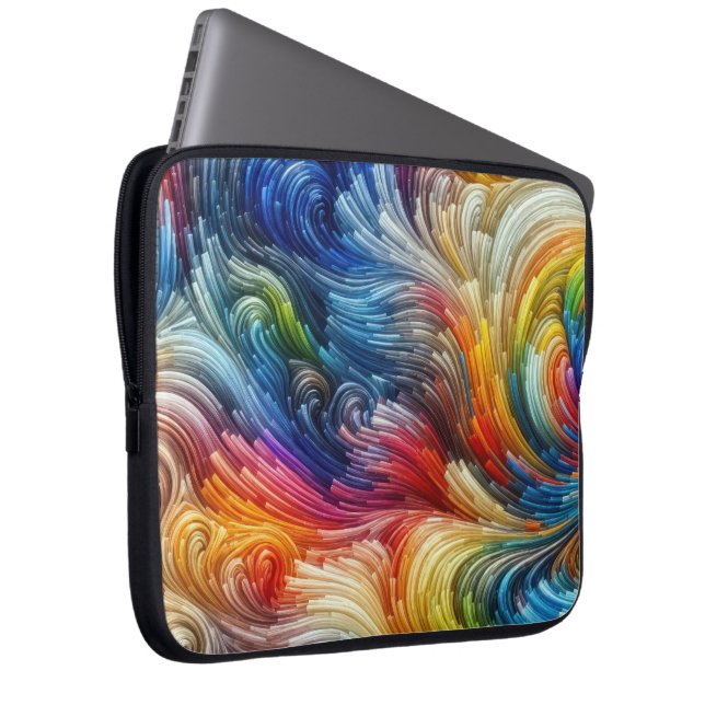 Abstrakt Swirl-spektrumdesign Laptop Fodral (Framsidan Höger)
