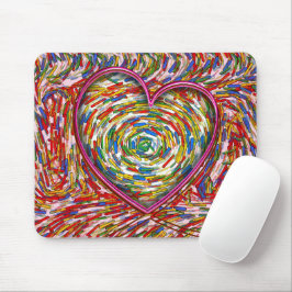Abstrakt Swirl Sprinkles Heart Musmatta