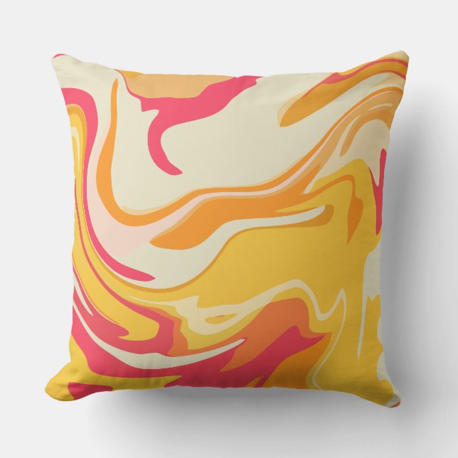 Abstrakt Swirling-design i varma toner Kudde (Framsida)