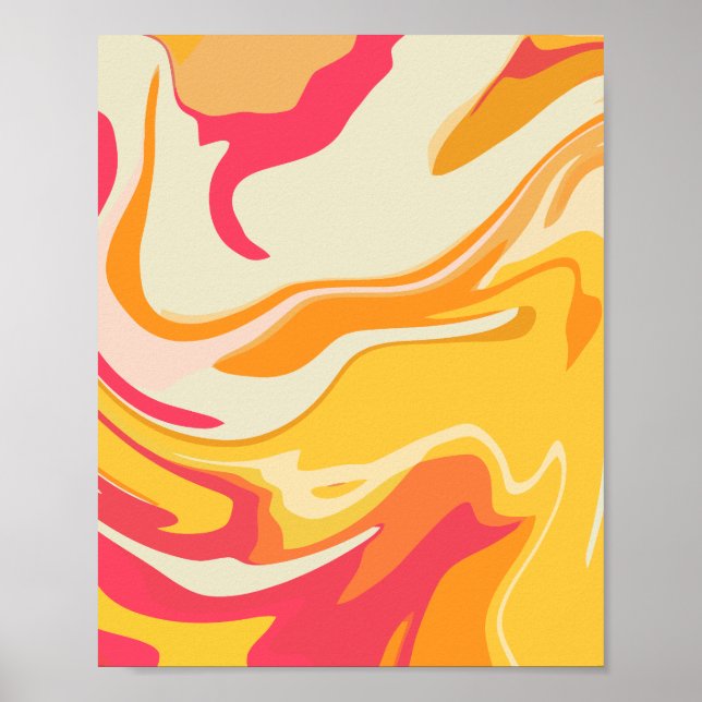 Abstrakt Swirling-design i varma toner Poster (Framsidan)