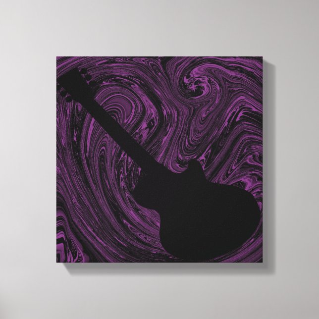 Abstrakt Swirls Guitar-Kanvastryck, Lila Canvastryck (Framsida)