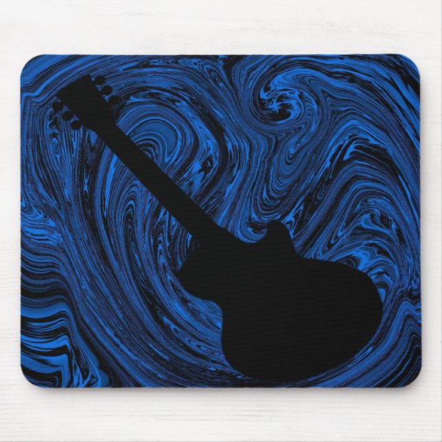 Abstrakt Swirls Guitar Mousepad, Blue Musmatta (Framsidan)