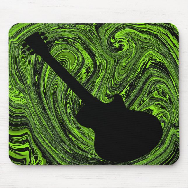 Abstrakt Swirls Guitar Mousepad, Grönt Musmatta (Framsidan)