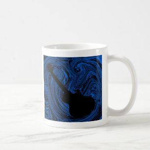 Abstrakt Swirls Guitar Mugg, Blue Kaffemugg