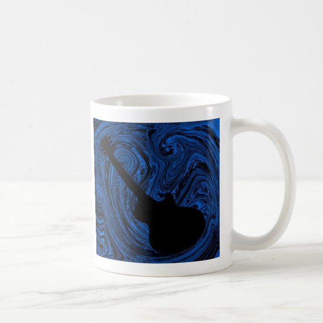 Abstrakt Swirls Guitar Mugg, Blue Kaffemugg (Höger)