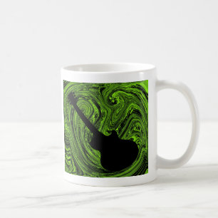 Abstrakt Swirls Guitar Mugg, Grönt Kaffemugg