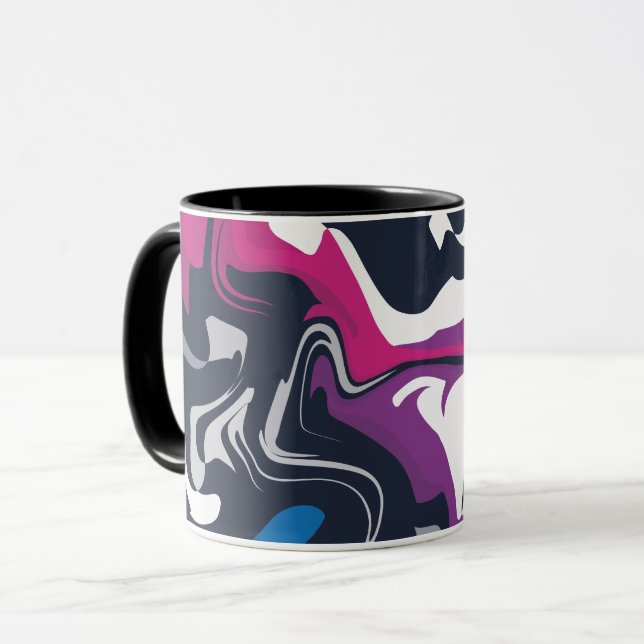 Abstrakt Swirls of Coola and Bold Färg Mugg (Framsida vänster)