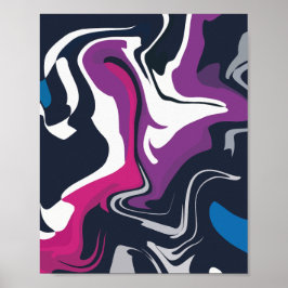 Abstrakt Swirls of Coola and Bold Färg Poster