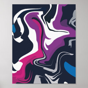 Abstrakt Swirls of Coola and Bold Färg Poster