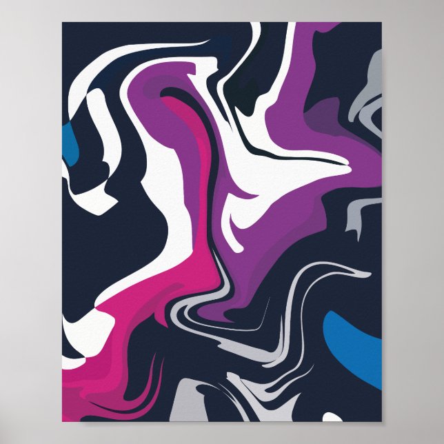 Abstrakt Swirls of Coola and Bold Färg Poster (Framsidan)