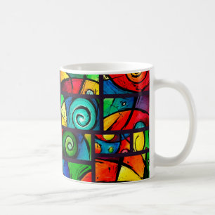 Abstrakt Swirly för funky konst Kaffemugg