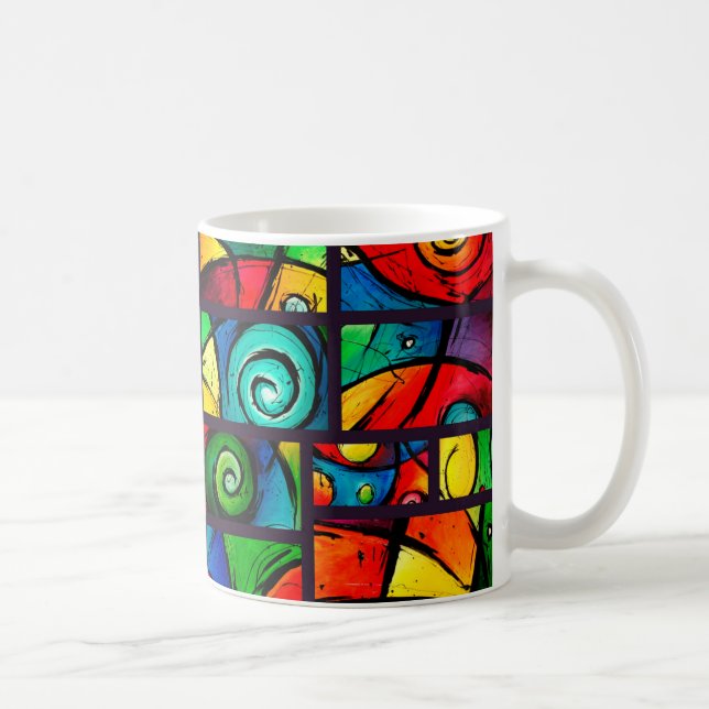 Abstrakt Swirly för funky konst Kaffemugg (Höger)