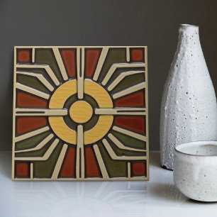 Abstrakt Symmetry Arts Crafts från Sol i mitten av Kakelplatta