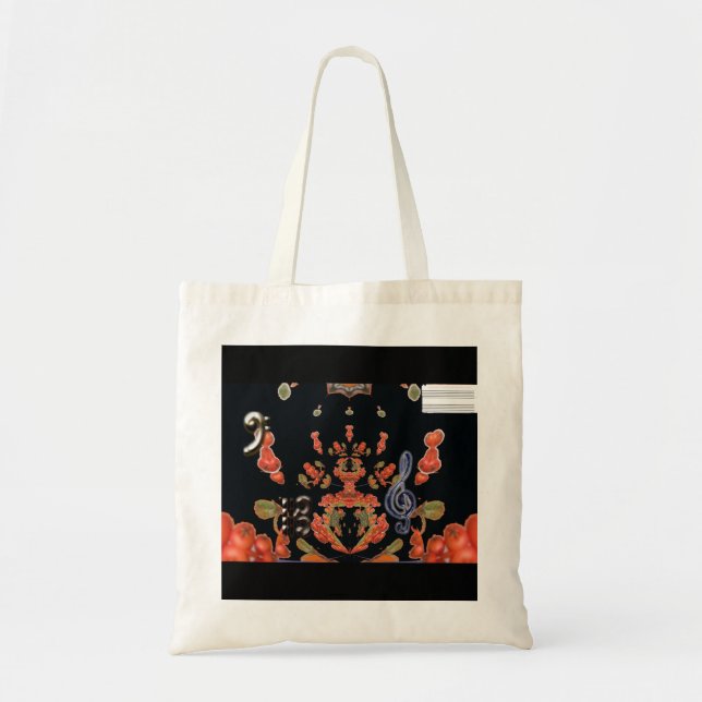 Abstrakt Symmetry Music Clef Tote Bag Tygkasse (Framsidan)