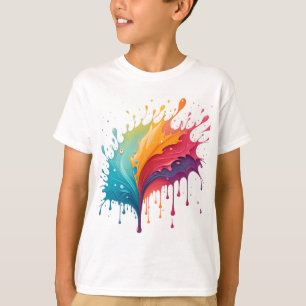 Abstrakt T-shirt-design med färgstänk T Shirt
