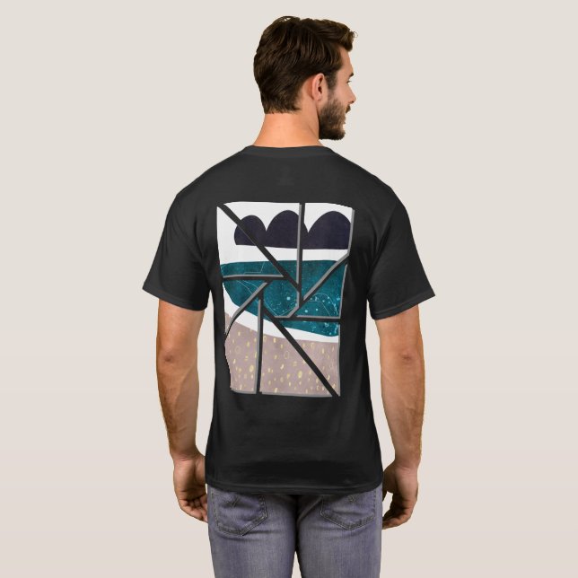 abstrakt t-shirt med konsttryck (Hel baksida)